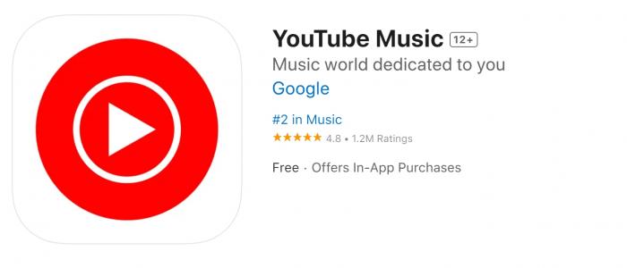 YouTube zene az App Store -ban